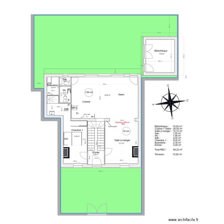 doumerc 2 ouverture. Plan de 10 pièces et 335 m2