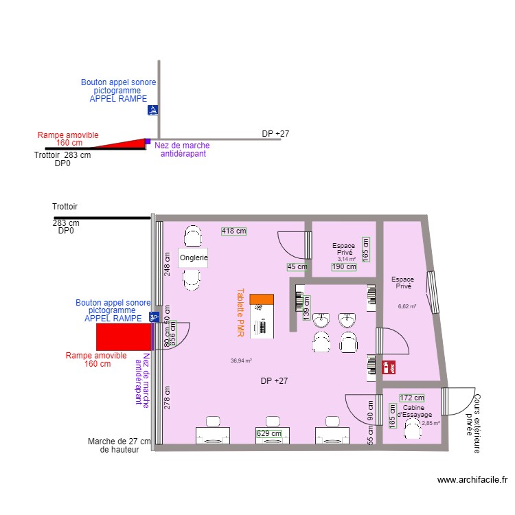 COULA HAIR INSTITUT APRES TRAVAUX. Plan de 0 pièce et 0 m2