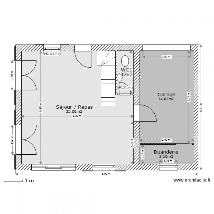 Projet DAVIS RDC V2. Plan de 0 pièce et 0 m2