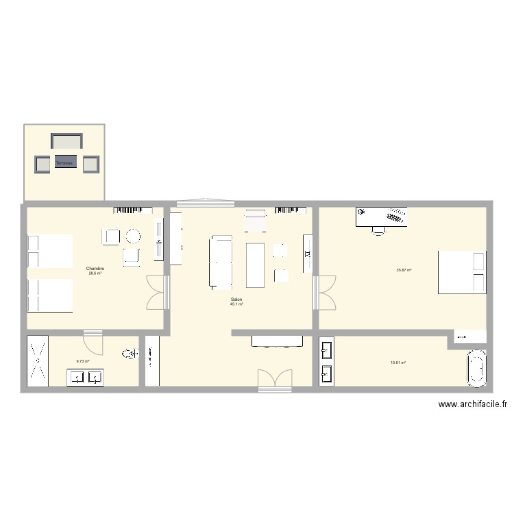 Hotel projet SUITE2. Plan de 0 pièce et 0 m2