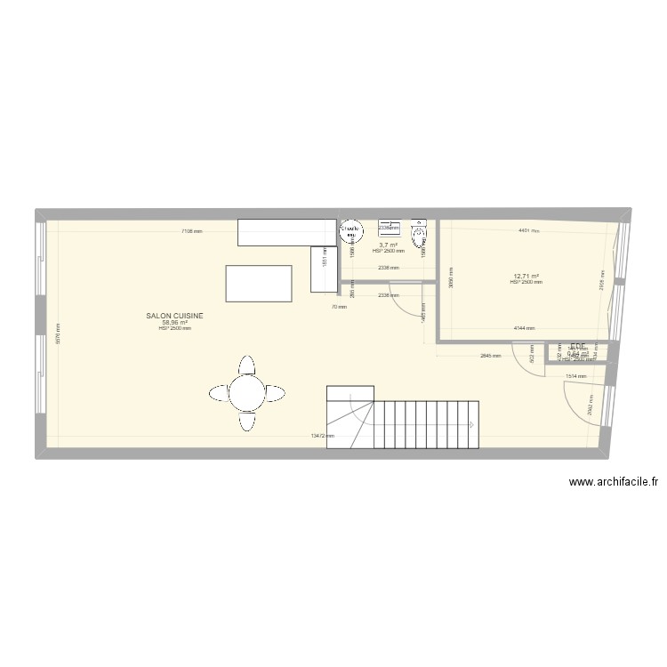 PLAN INITIAL. Plan de 19 pièces et 233 m2