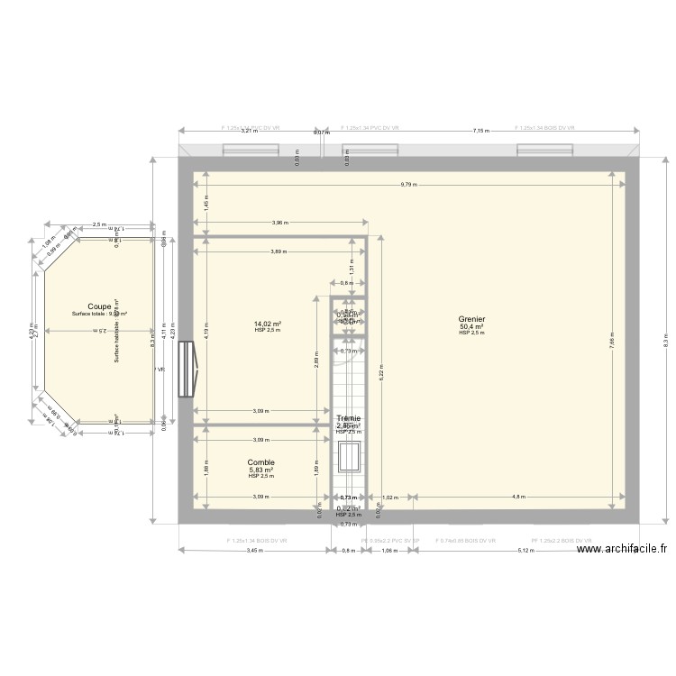 Berthelot. Plan de 12 pièces et 149 m2