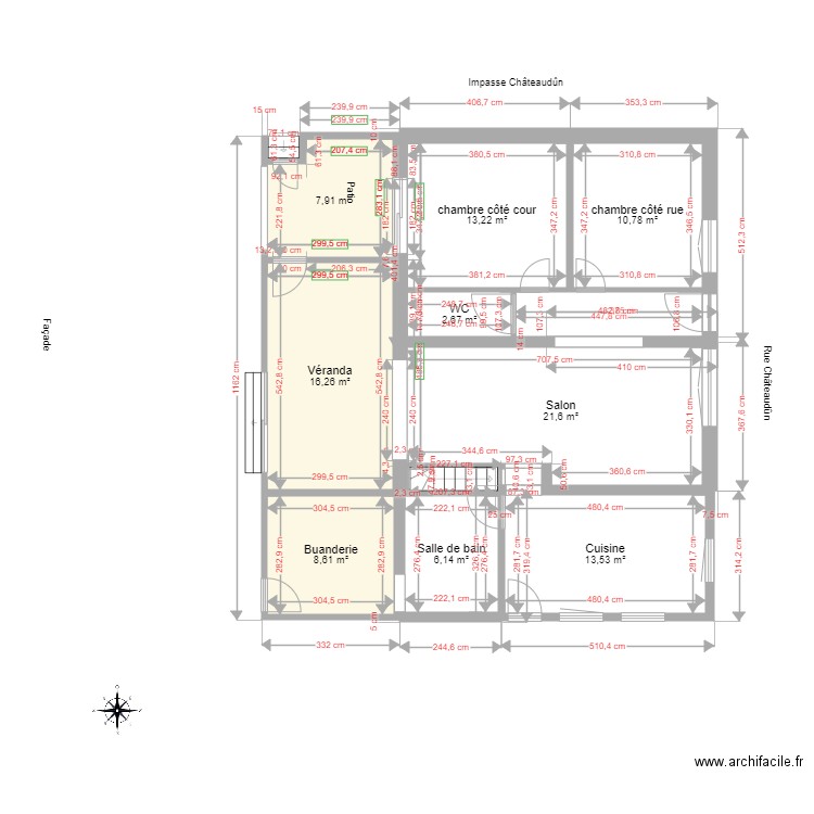 veranda. Plan de 0 pièce et 0 m2