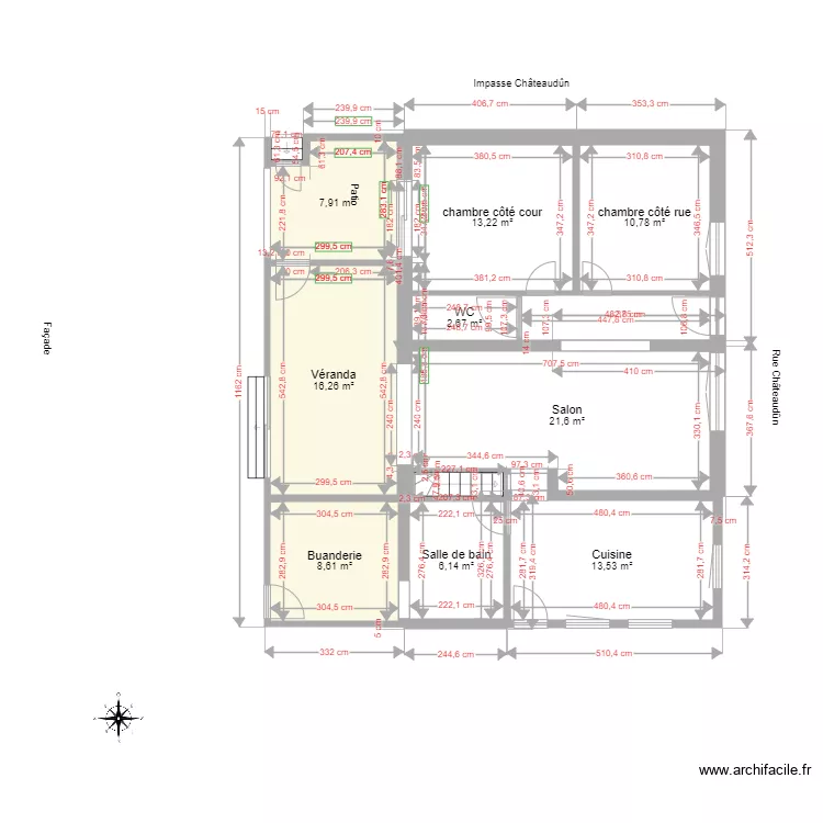 veranda. Plan de 