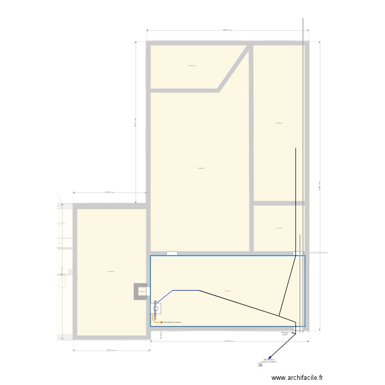 Sous sol tuyauterie. Plan de 0 pièce et 0 m2