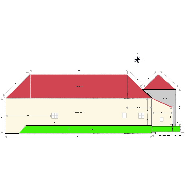 Façade  EST 4. Plan de 0 pièce et 0 m2