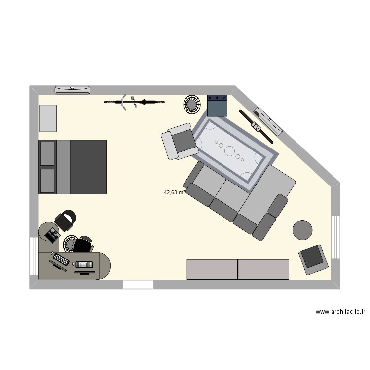 CHAMBRE DE REVE. Plan de 1 pièce et 43 m2