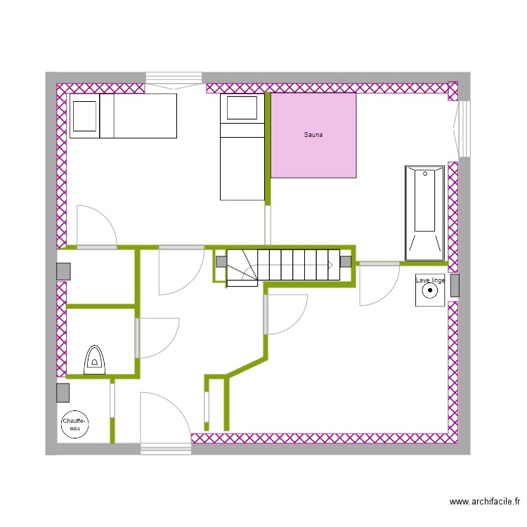 Plan 2 lits un sauna. Plan de 0 pièce et 0 m2