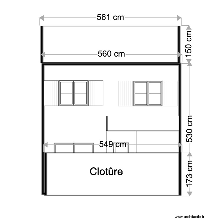 Facade maison après travaux. Plan de 0 pièce et 0 m2