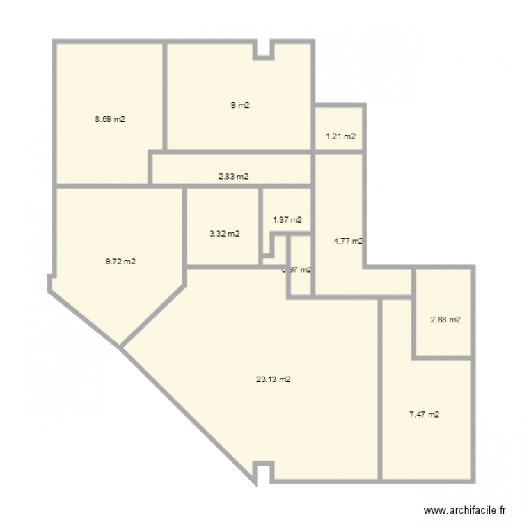 Evry 3 F4 Plan de base 1. Plan de 0 pièce et 0 m2