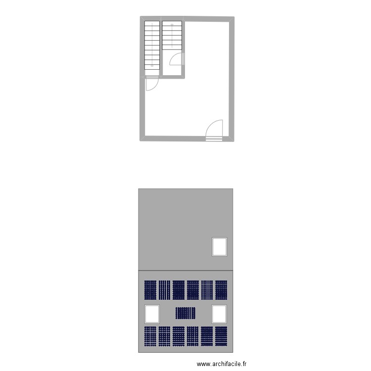 Inst PV - LM. Plan de 3 pièces et 27 m2