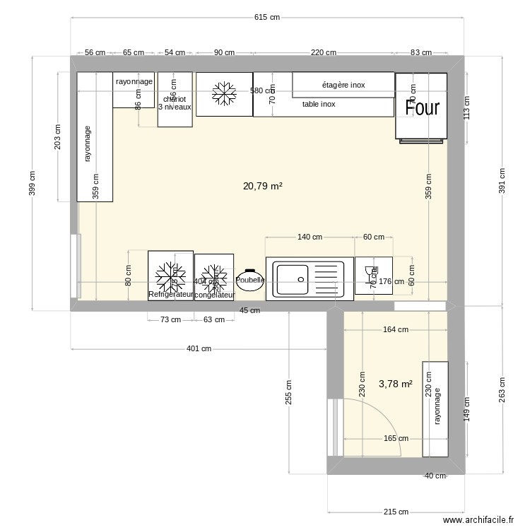 framboisine city labo. Plan de 2 pièces et 25 m2