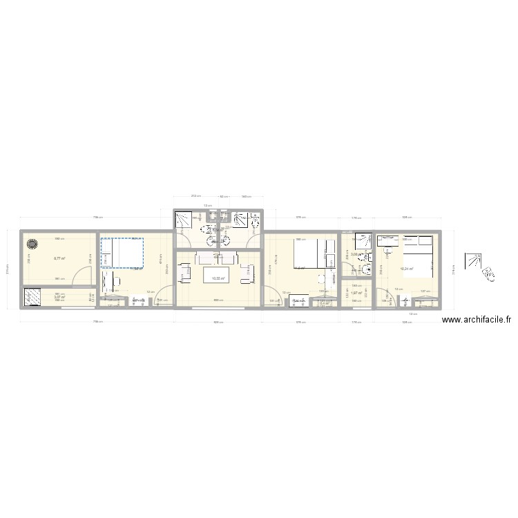 annexe elevation sans angles . Plan de 10 pièces et 68 m2