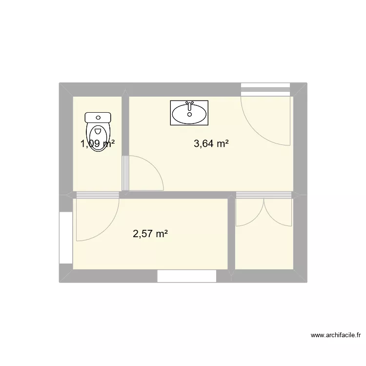 SDB et entr&eacute;e RDC . Plan de 