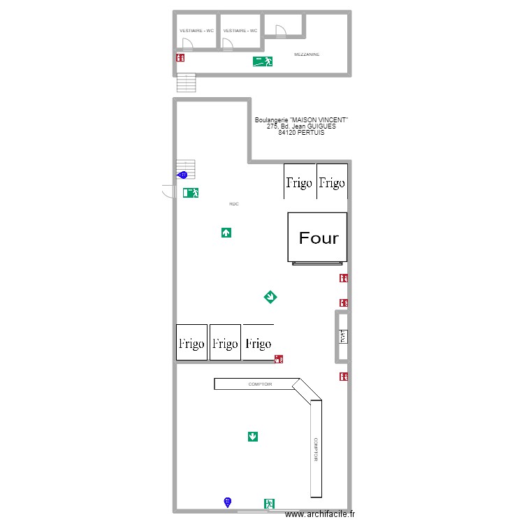 BOULANGERIE MAISON VINCENT. Plan de 6 pièces et 468 m2