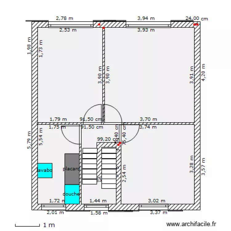 maison etage. Plan de 