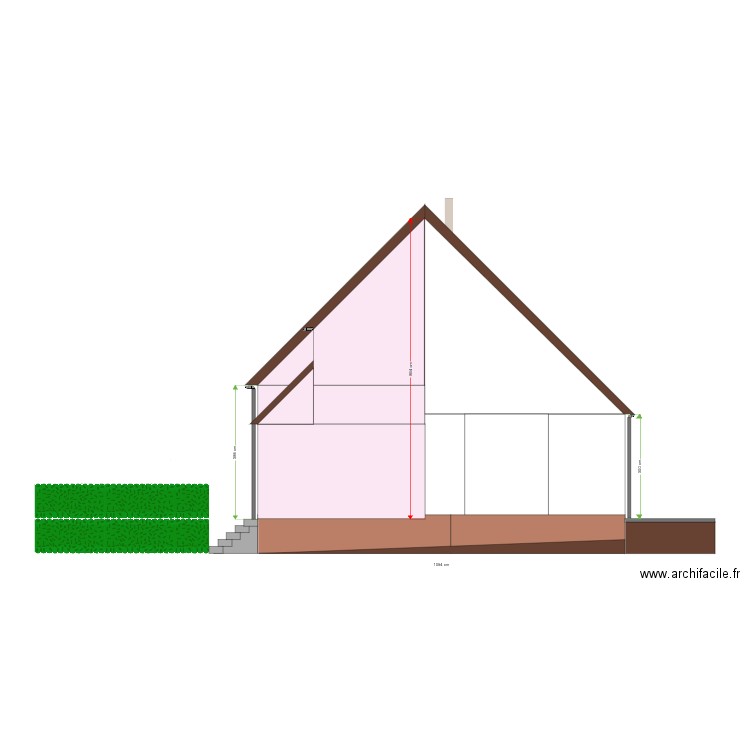 Façade nord avant travaux. Plan de 0 pièce et 0 m2