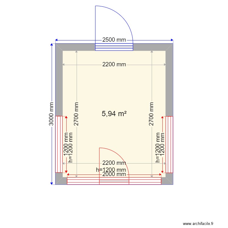 Семхоз. Plan de 1 pièce et 6 m2