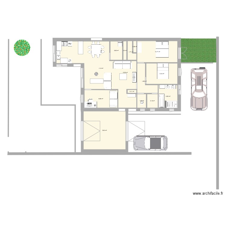 maison. Plan de 15 pièces et 222 m2