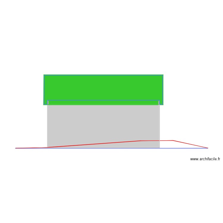 coupe terrain et construction face ouest. Plan de 0 pièce et 0 m2