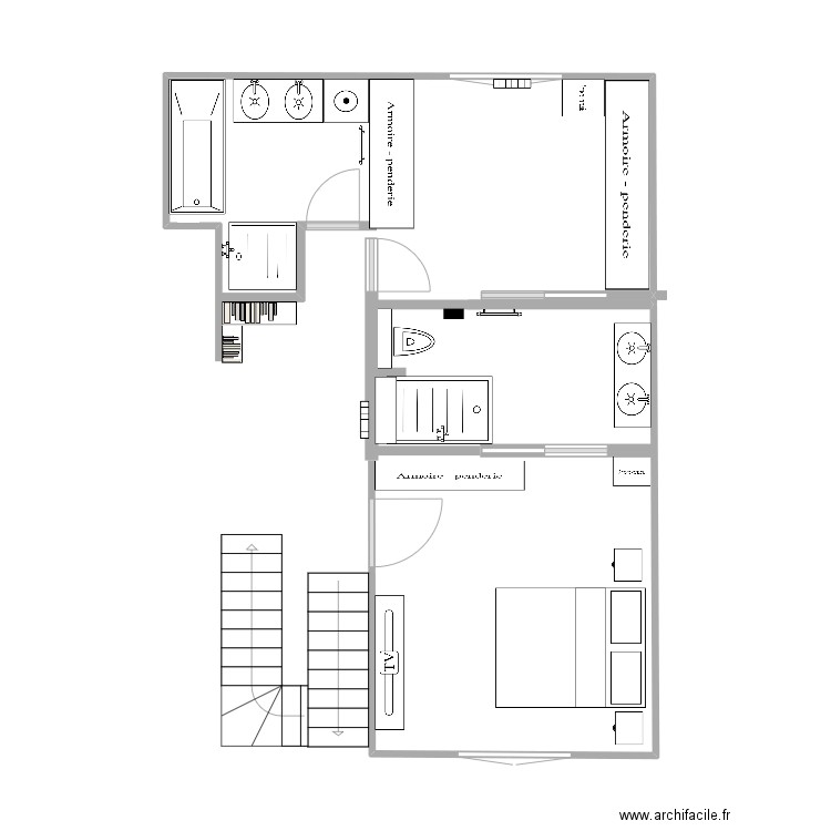 suite parental 1. Plan de 0 pièce et 0 m2