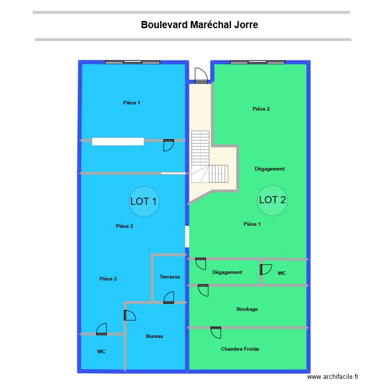 mall joffre rdc. Plan de 12 pièces et 428 m2