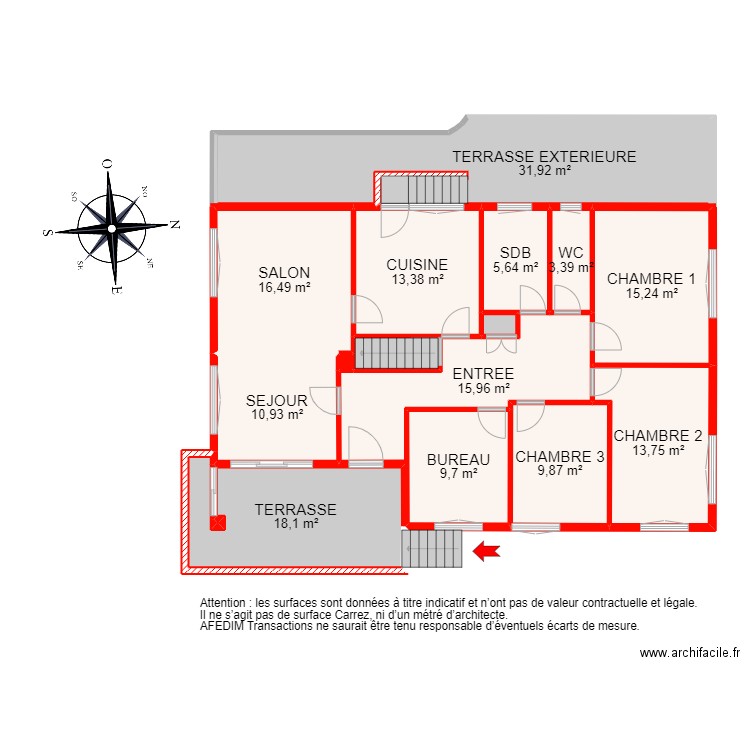 BI10037 - RDC. Plan de 27 pièces et 302 m2