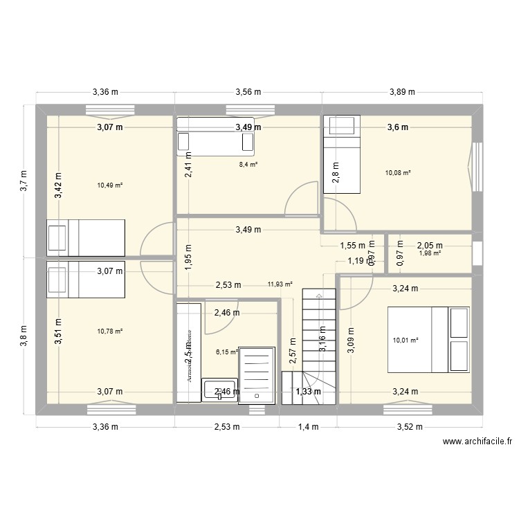 maison pasly 2. Plan de 8 pièces et 70 m2