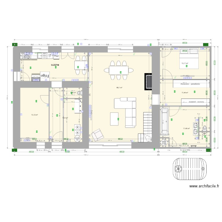 plan titi futur ELEC. Plan de 7 pièces et 138 m2