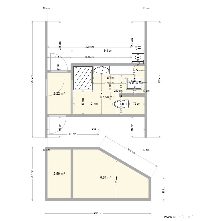 PROJET SE 2.2. Plan de 4 pièces et 19 m2