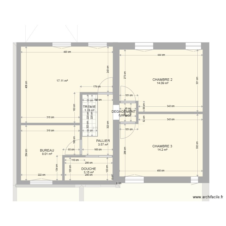 hesdigneul 4 CHAMBRE ET UN BUREAU. Plan de 0 pièce et 0 m2