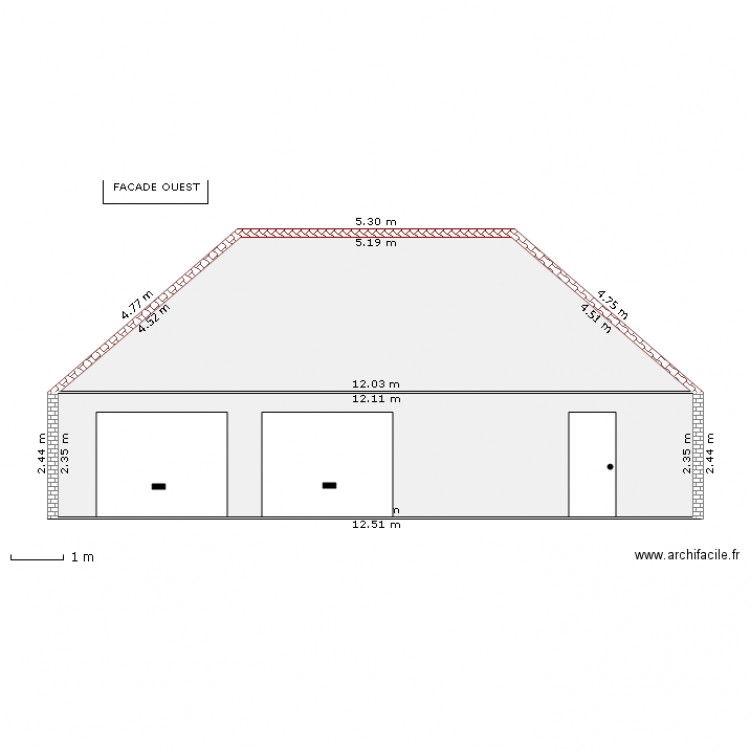 FACADE OUEST. Plan de 0 pièce et 0 m2