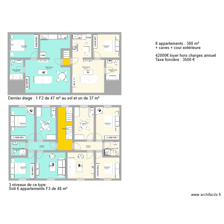 HUGUEL. Plan de 0 pièce et 0 m2