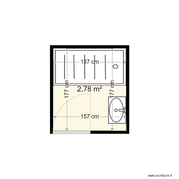 BOUBET GHISLAINE . Plan de 1 pièce et 3 m2