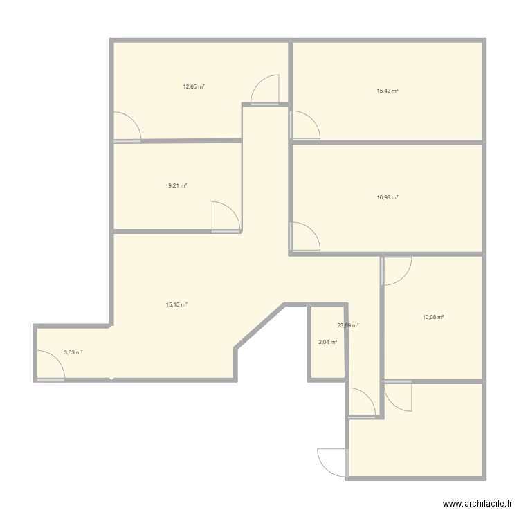 Medecin. Plan de 9 pièces et 108 m2