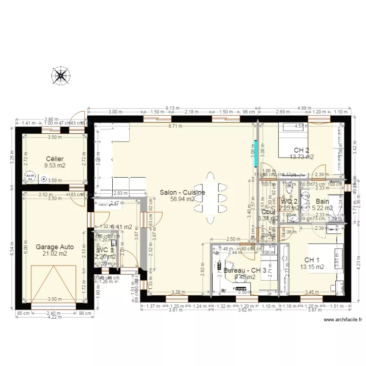 Projet Phil 02 Int Meubl&eacute;. Plan de 