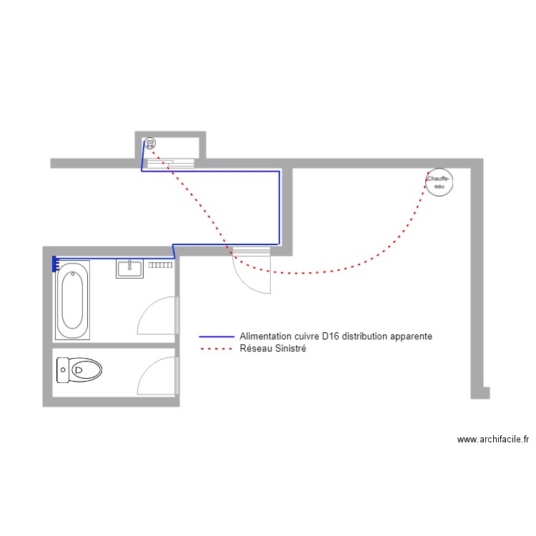 Pareyn . Plan de 2 pièces et 8 m2