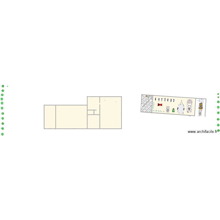 Extension Abri de Jardin. Plan de 7 pièces et 3457 m2