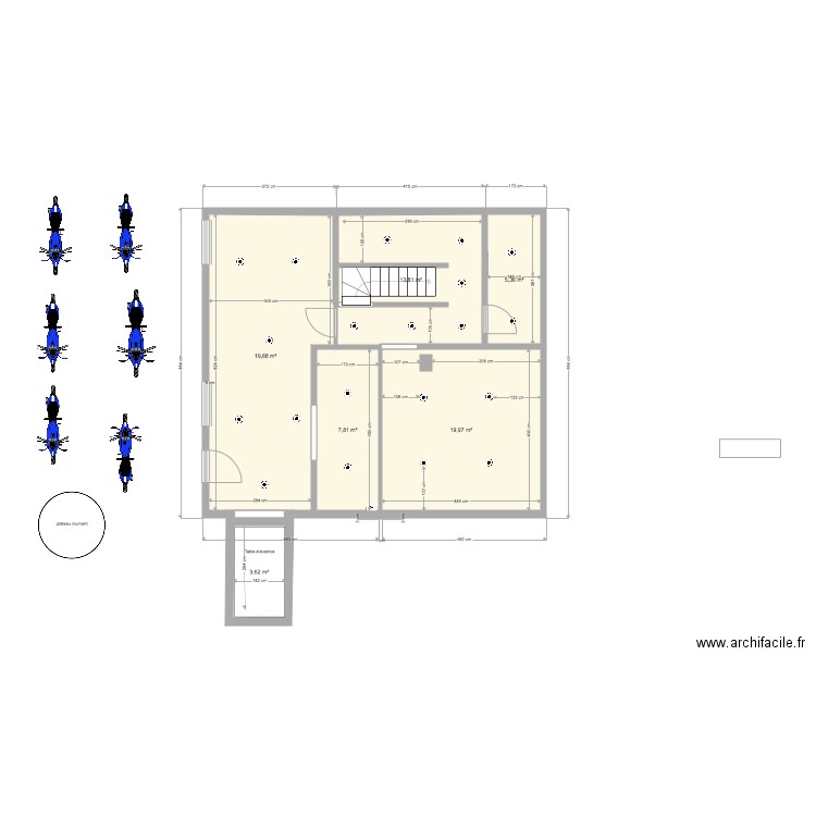 sous sol version 23. Plan de 6 pièces et 76 m2