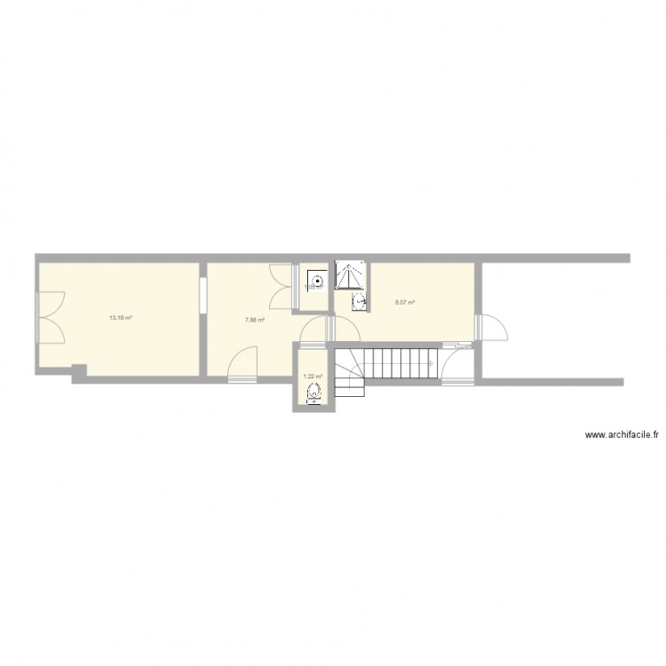 rez de chaussée saint ouen 1. Plan de 0 pièce et 0 m2