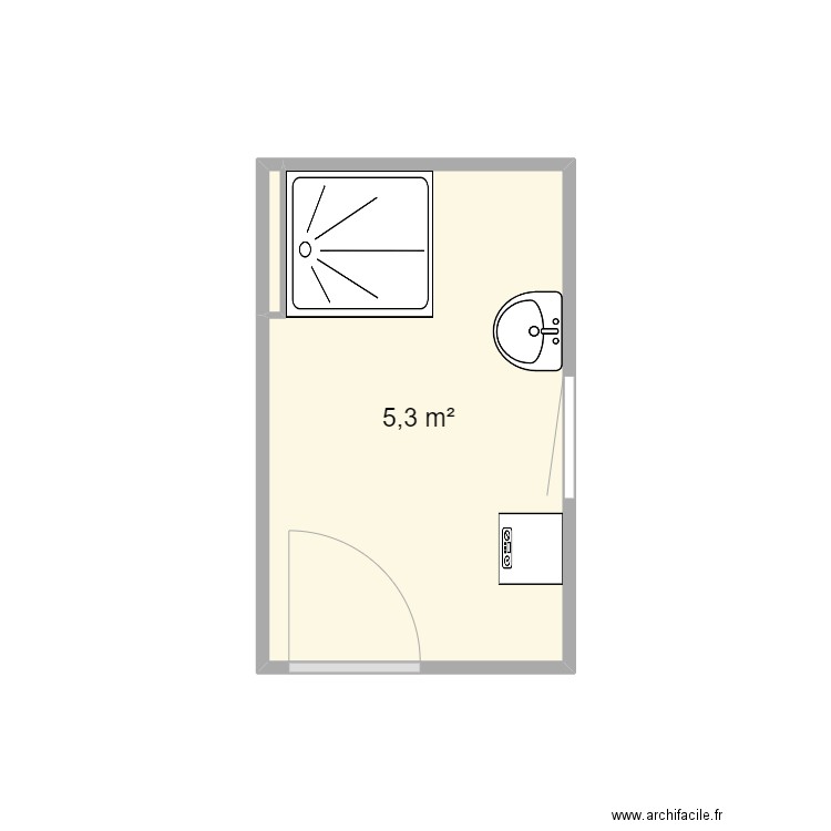 Dufour. Plan de 2 pièces et 5 m2