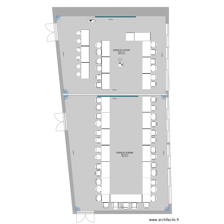 Salle Conseil 1er étage Agence de  l'Eau Artois Picardie eg. Plan de 2 pièces et 142 m2