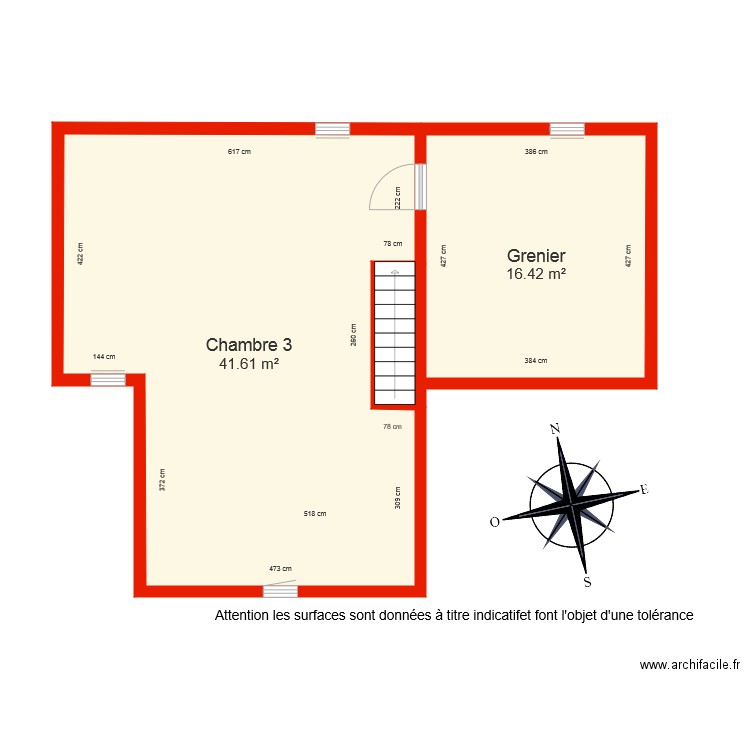 BI 3796 2eme étage côté. Plan de 0 pièce et 0 m2