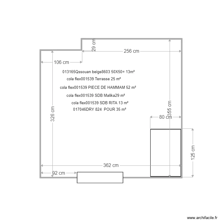 TERRASSE CHAMBRE portugal. Plan de 