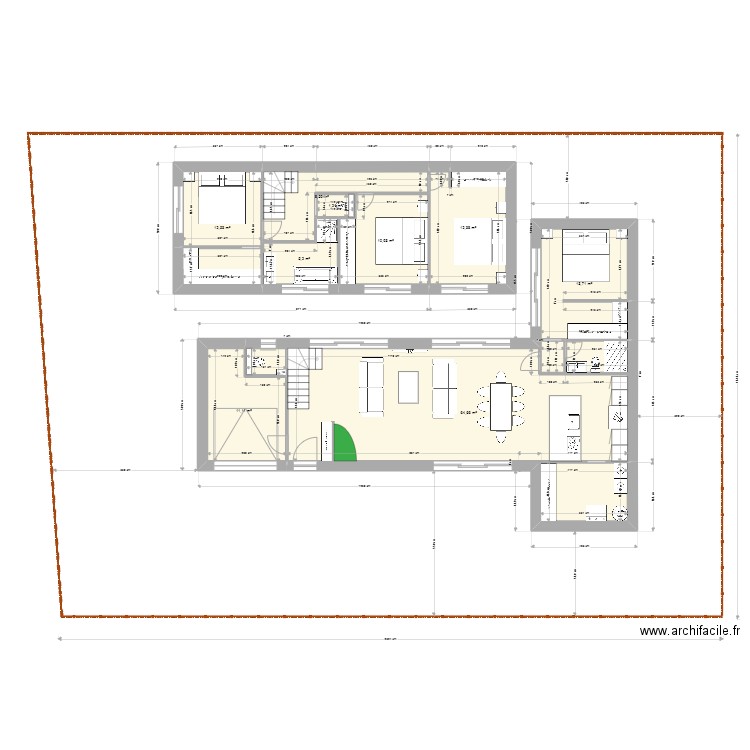 Maison Sainte Marie 2 V4. Plan de 9 pièces et 140 m2