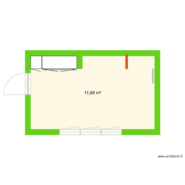 Cuisine Trébeurden  Fond de Plan . Plan de 1 pièce et 12 m2