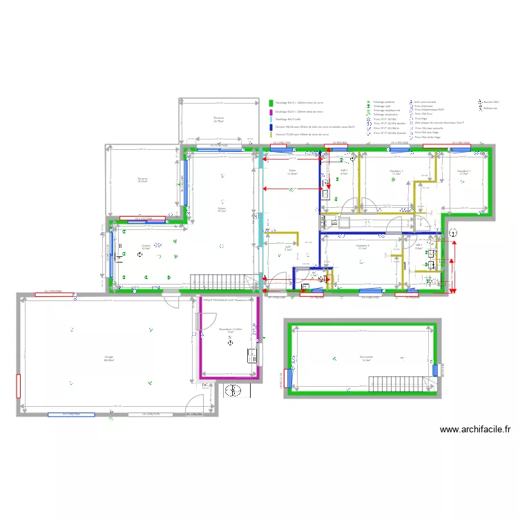 Vaunaveys Plan Travaux cote carottage. Plan de 