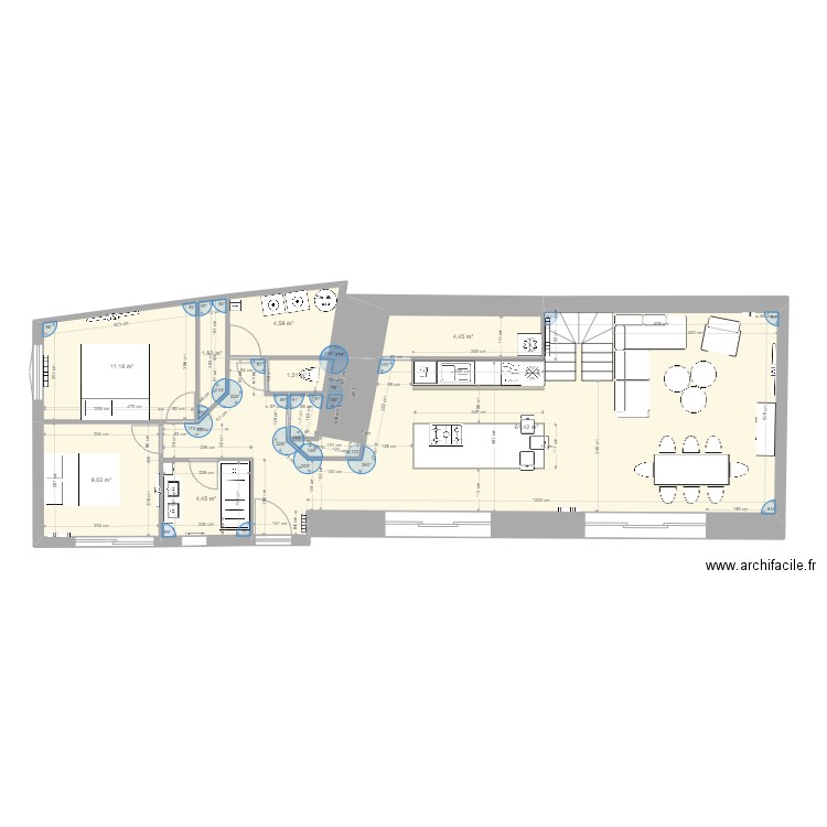 maison malville2. Plan de 8 pièces et 98 m2