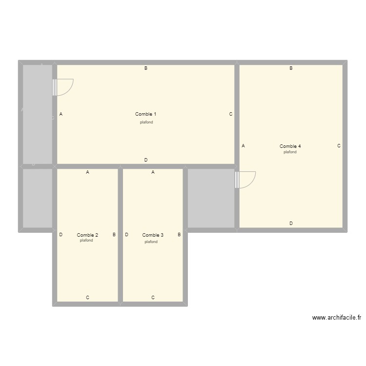 colin1 combles. Plan de 7 pièces et 136 m2