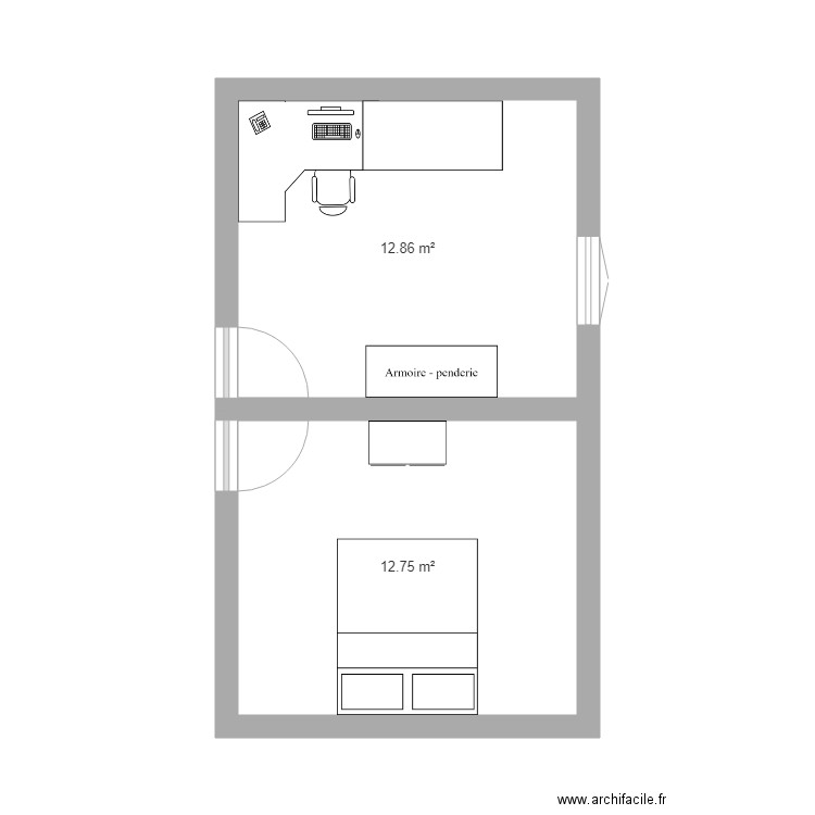 BureauChambre. Plan de 0 pièce et 0 m2